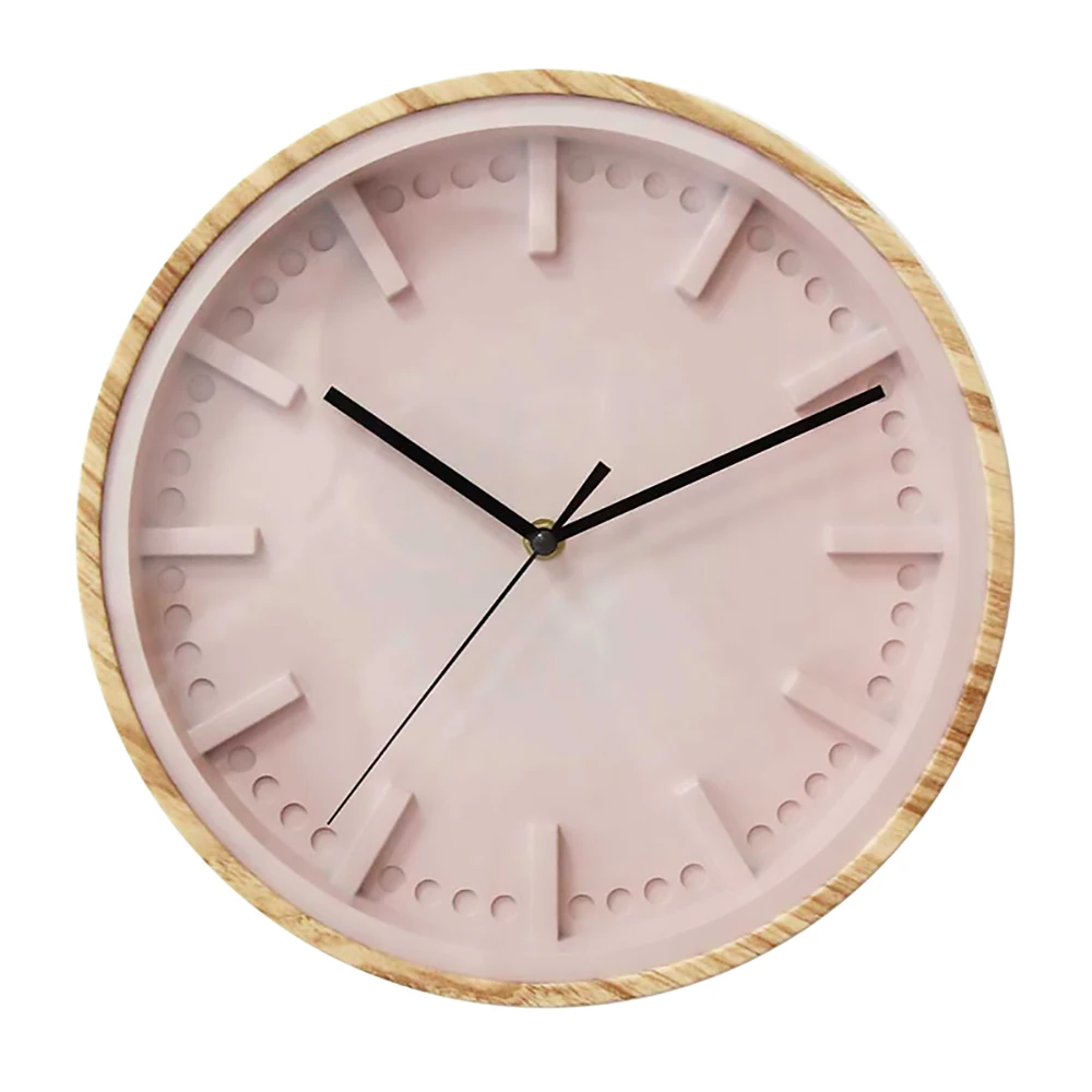 

Round Glass Wall Clock Simple Living Room Wood Grain Clock Wall Modern Design Silent Orologio Cucina Household Products EF50WC