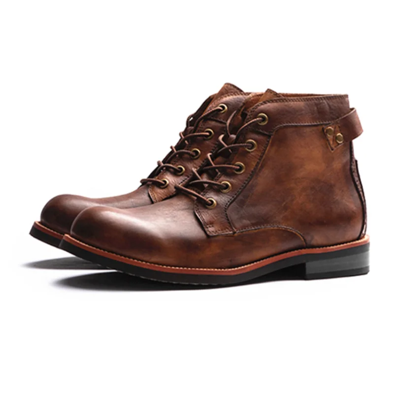 

Spring Autumn Men's Boots Non Slip Luxury Simple Lace Up Work Shoes Waterproof Massage Low Cut Shoes Outdoor Motorcycle Boots
