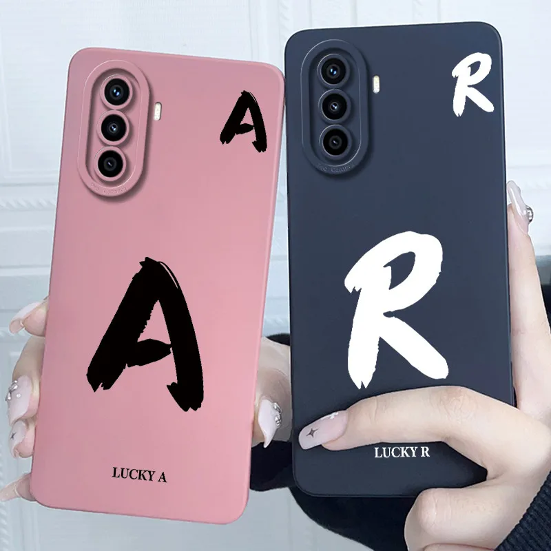 Фото Для Huawei Nova Y71 Y70 Plus чехол Lucky Initial Letter силиконовый мягкий матовый бампер для телефона HUAWEI NovaY70 MGA-LX9 корпус №1