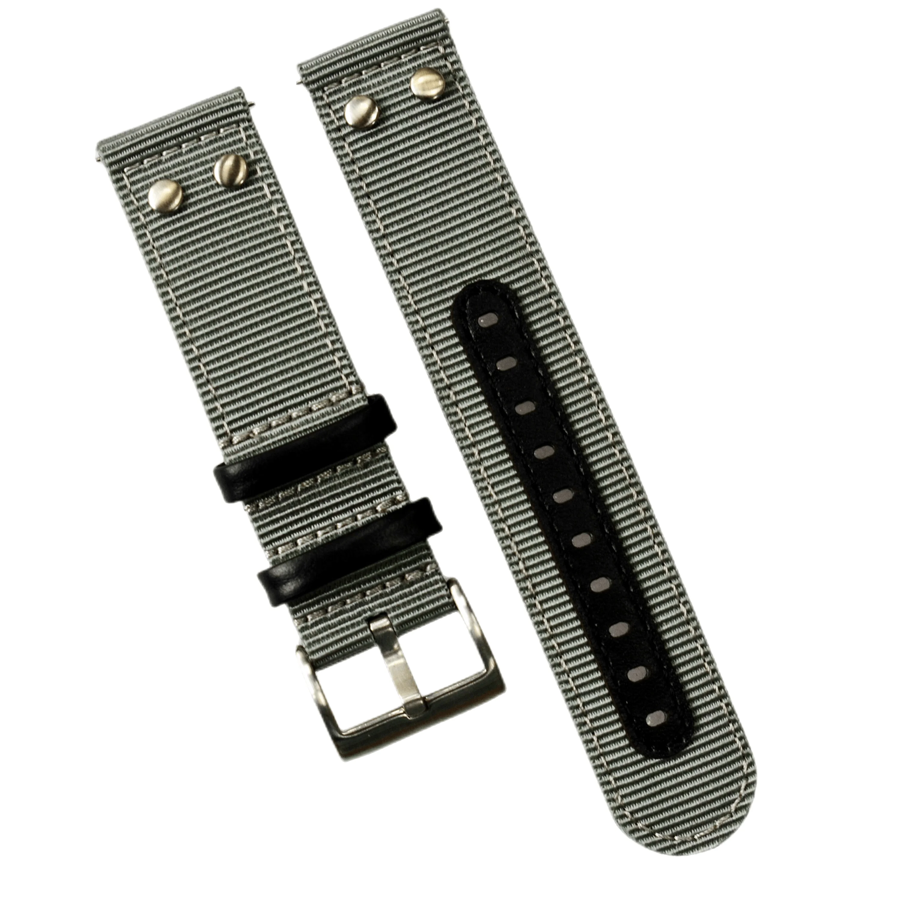 Stripe Black Green Nato Nylon Watch Band 20mm 22mm 24mm Pin Buckle Wristband Sport Bracelet