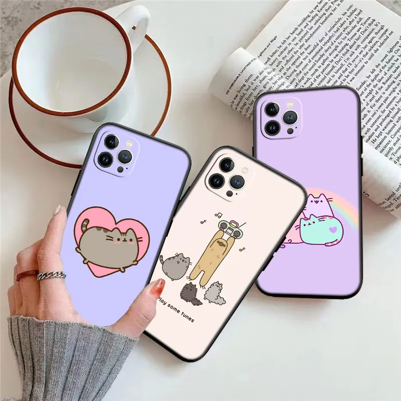 BD28 P-Pusheens Cat Новый чехол для телефона Xiaomi Mi POCO C50 C51 C55 C65 X6 F6 F5 M6 C75 A1 A2 A3 5X 6X Lite Pro