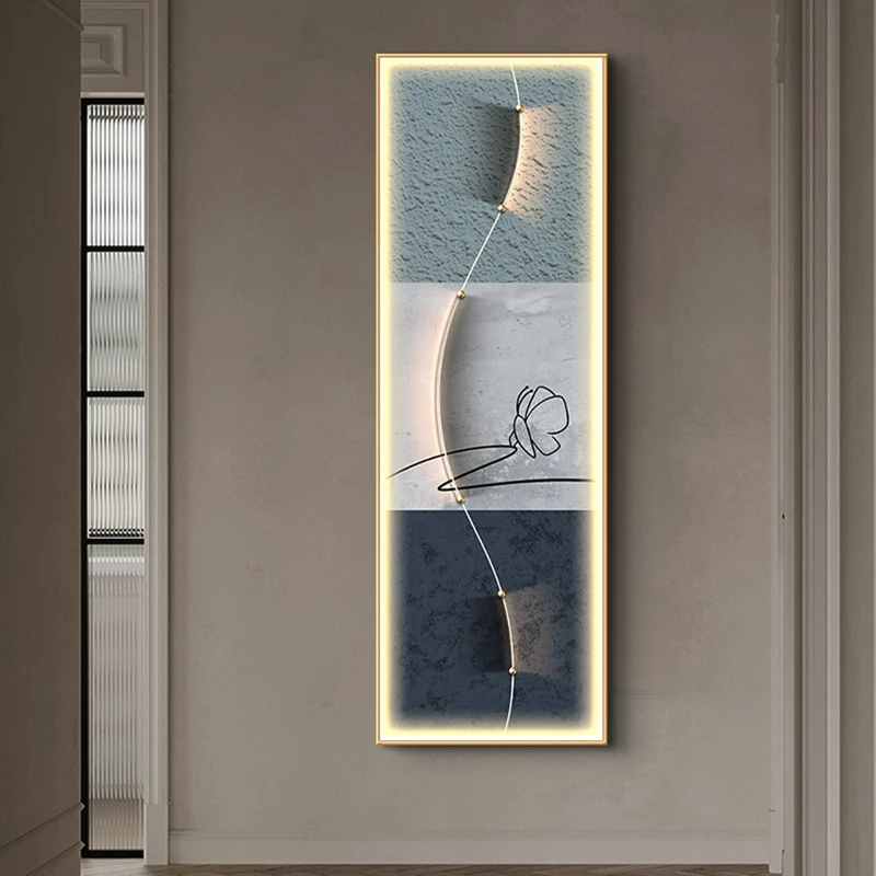 

Modern Vertical Strip Luminous Interior Painting Led Wall Hanging Lamp For Living Room Aisle Restaurant Bedside Decoration