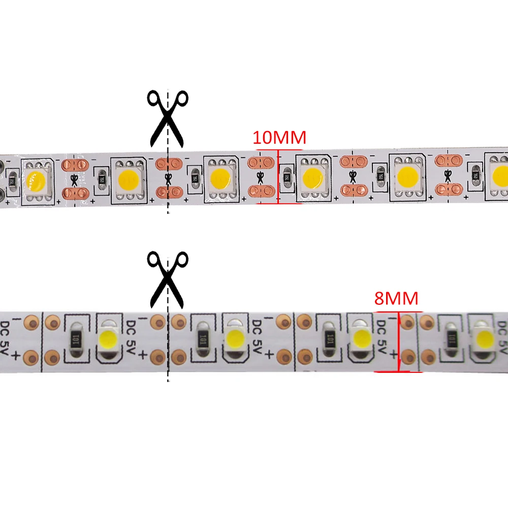 Светодиодная лента 5 В USB 5050 2835 белая фотолента для подсветки телевизора лампа 1 м 2