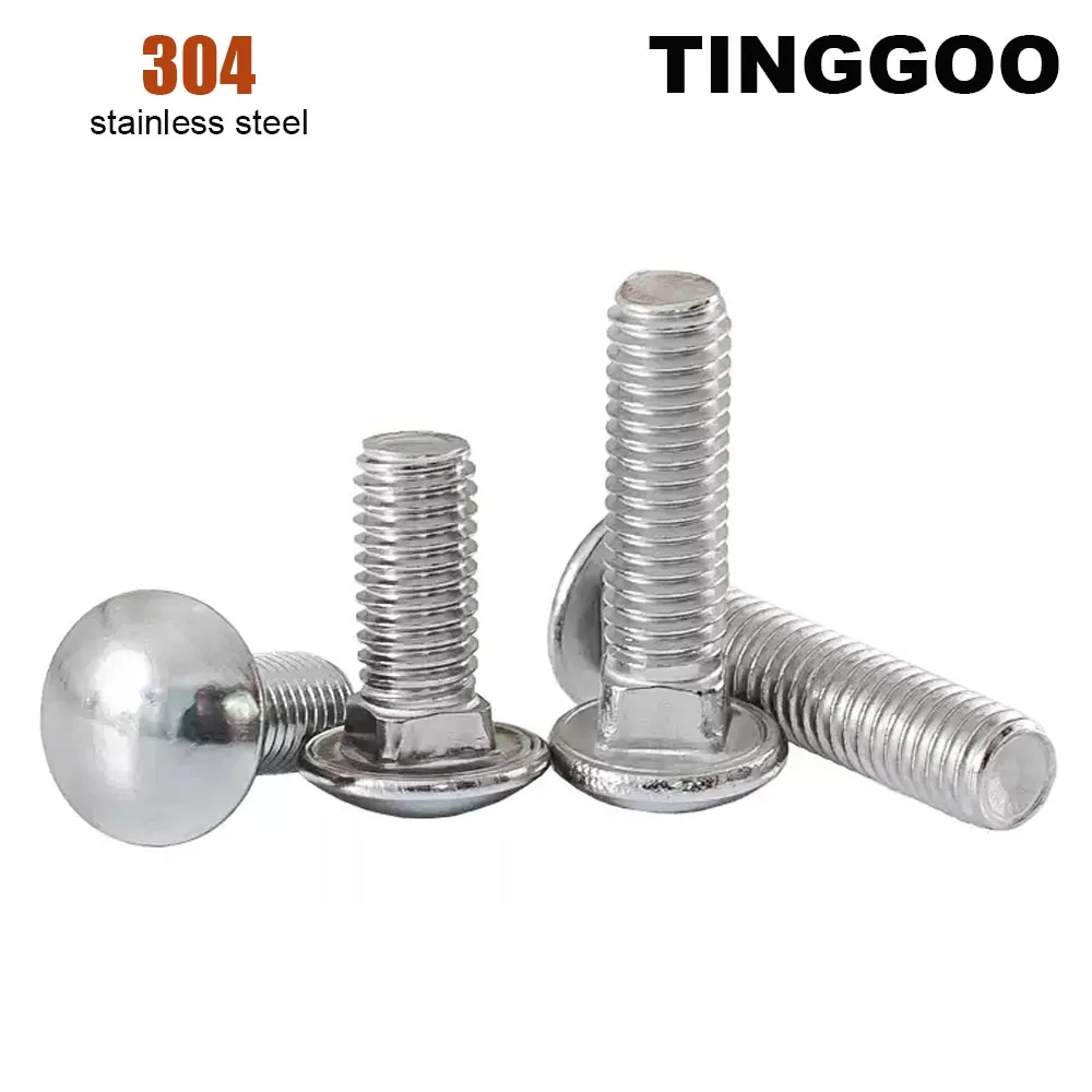 1/2/3/5/10/25 шт. M3 M4 M5 M6 M8 M10 M12 GB12 A2-70 304 Нержавеющая сталь Крестообразный винт с круглой головкой и квадратным вырезом Болт тренера
