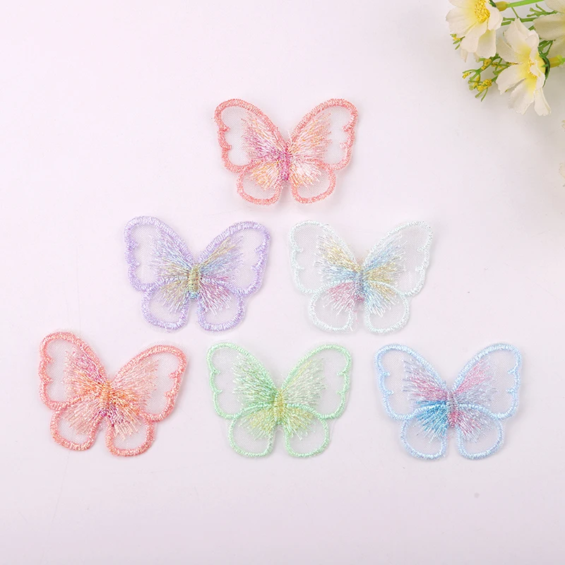 

10PCS Beautiful Butterfly Patches Embroidered Single Layer 5CM Colorful Butterfly DIY Supplies Stickers for Clothing Accessories