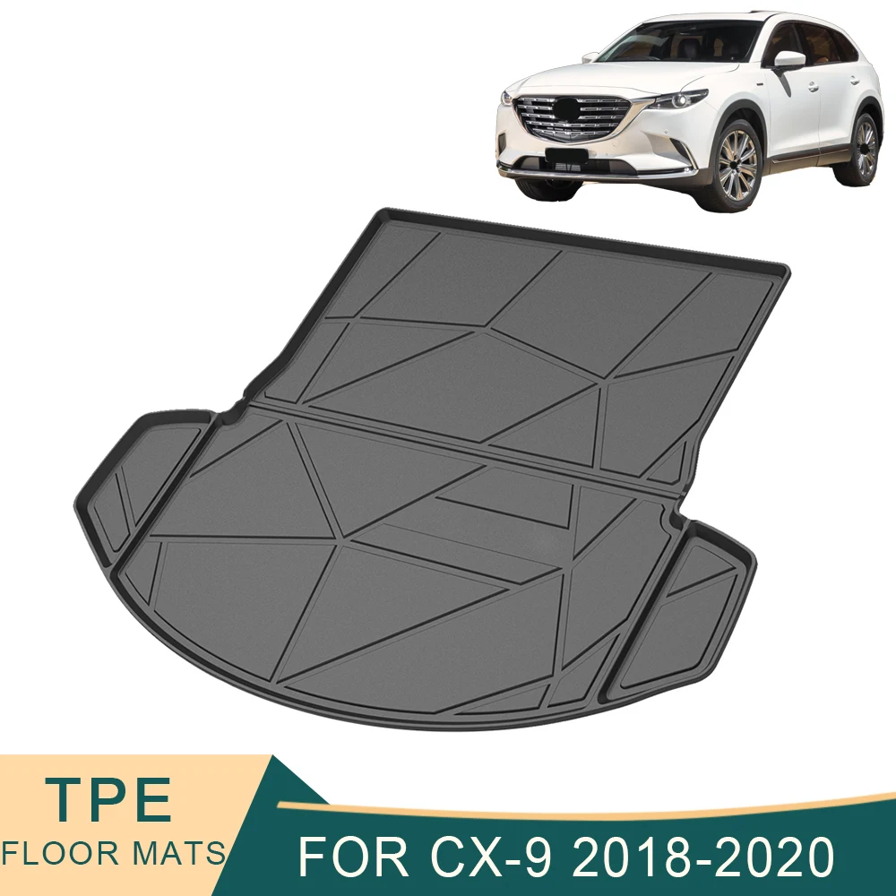 

For Mazda CX-9 2018 2019 2020 2021 2022 Cargo Liner All-Weather TPE Non-slip Trunk Mats Waterproof Boot Tray Trunk Carpet