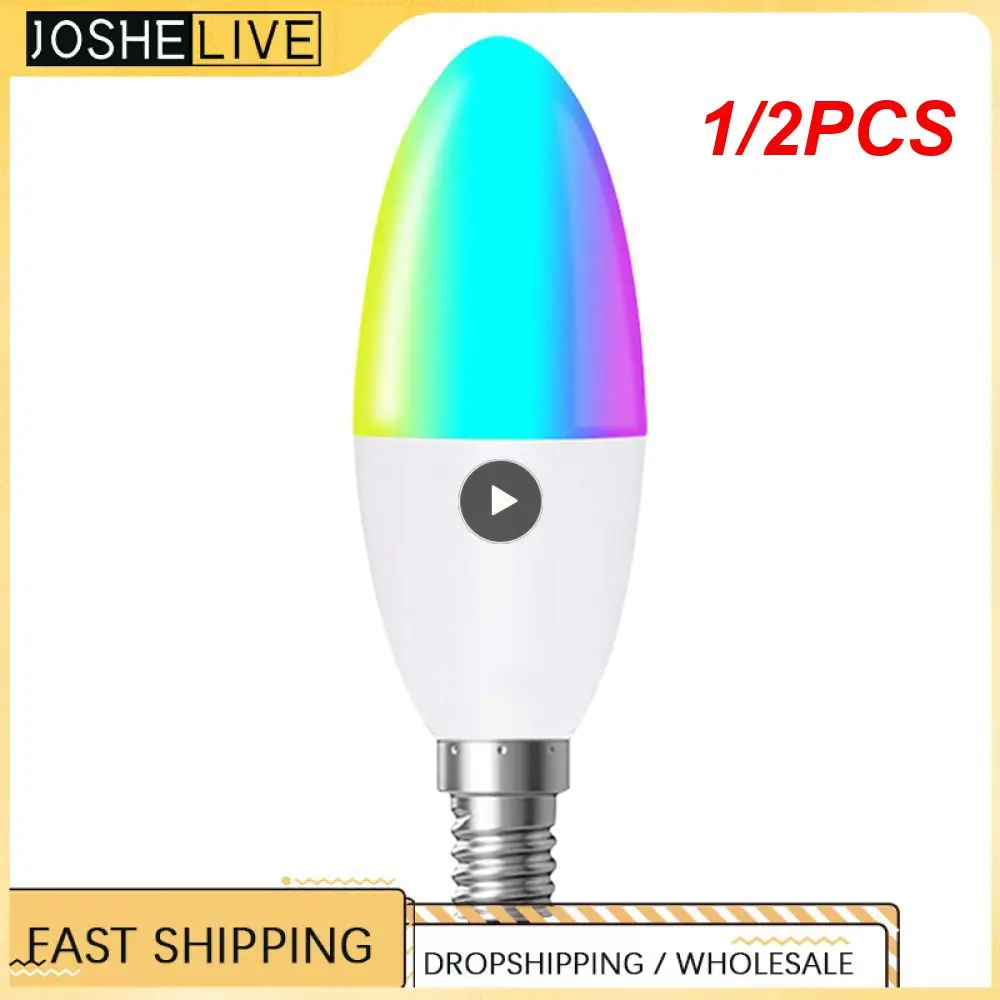 

1/2 шт. светодиодная лампочка E12 умная свеча лампочка RGB цветная неоновая вывеска пульт дистанционного управления приглушаемая лента лампа 220 В Внутреннее освещение для дома