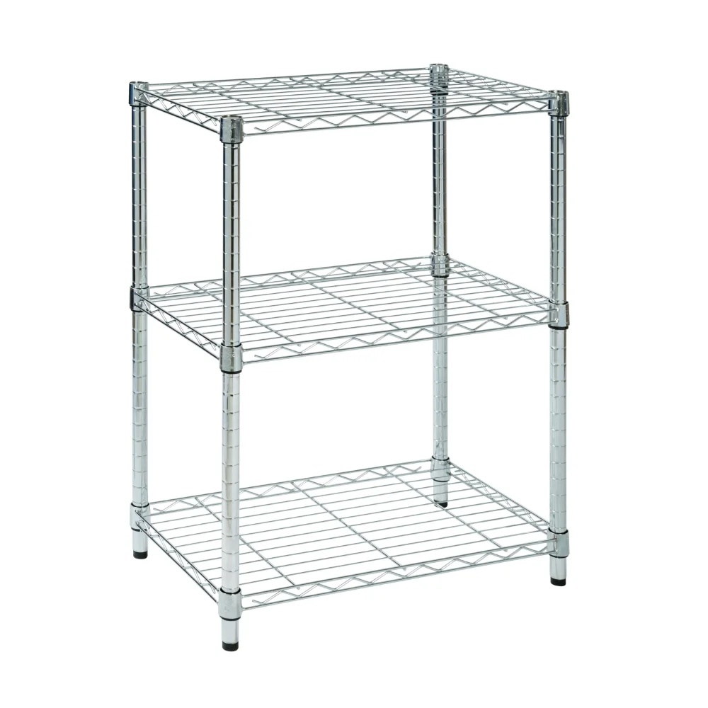 

Honey-Can-Do 3-Tier Heavy-Duty Adjustable Shelving Unit with 250-lb Weight Capacity, Chrome,Shelves & Shelf Units Chrome,Steel