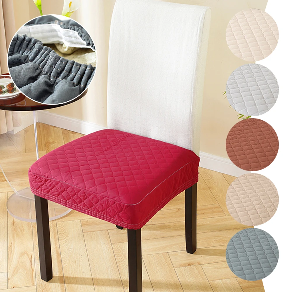 

Waterproof Chair Cover Dining Room Seat Covers Polyester Lattice Removable Washable Elastic Cushion Covers For Home Hotel