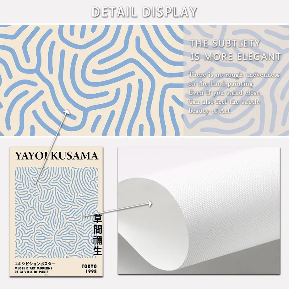 Фото Скандинавский постер, простой музейный очки Yayoi Kusama, тыква, абстрактная настенная живопись, принт, холст, картины для декора гостиной №5