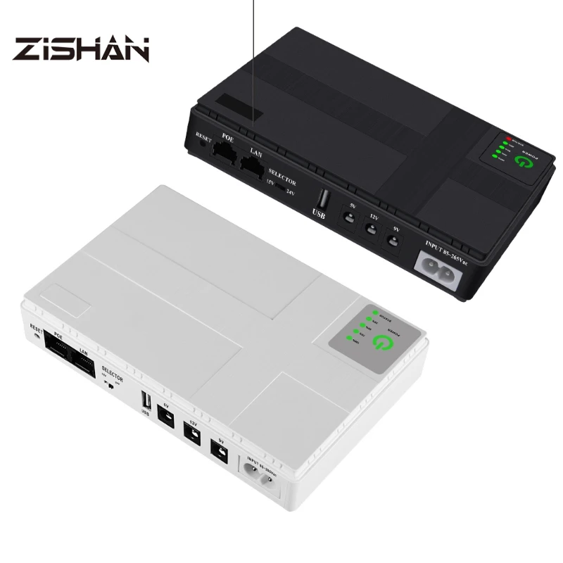 

ZIShan Uninterruptible Power Supply 5V/9V/12 Wifi Large Capacity Mini Portable UPS Backup Power Adapter 8800/10400mA Power Bank