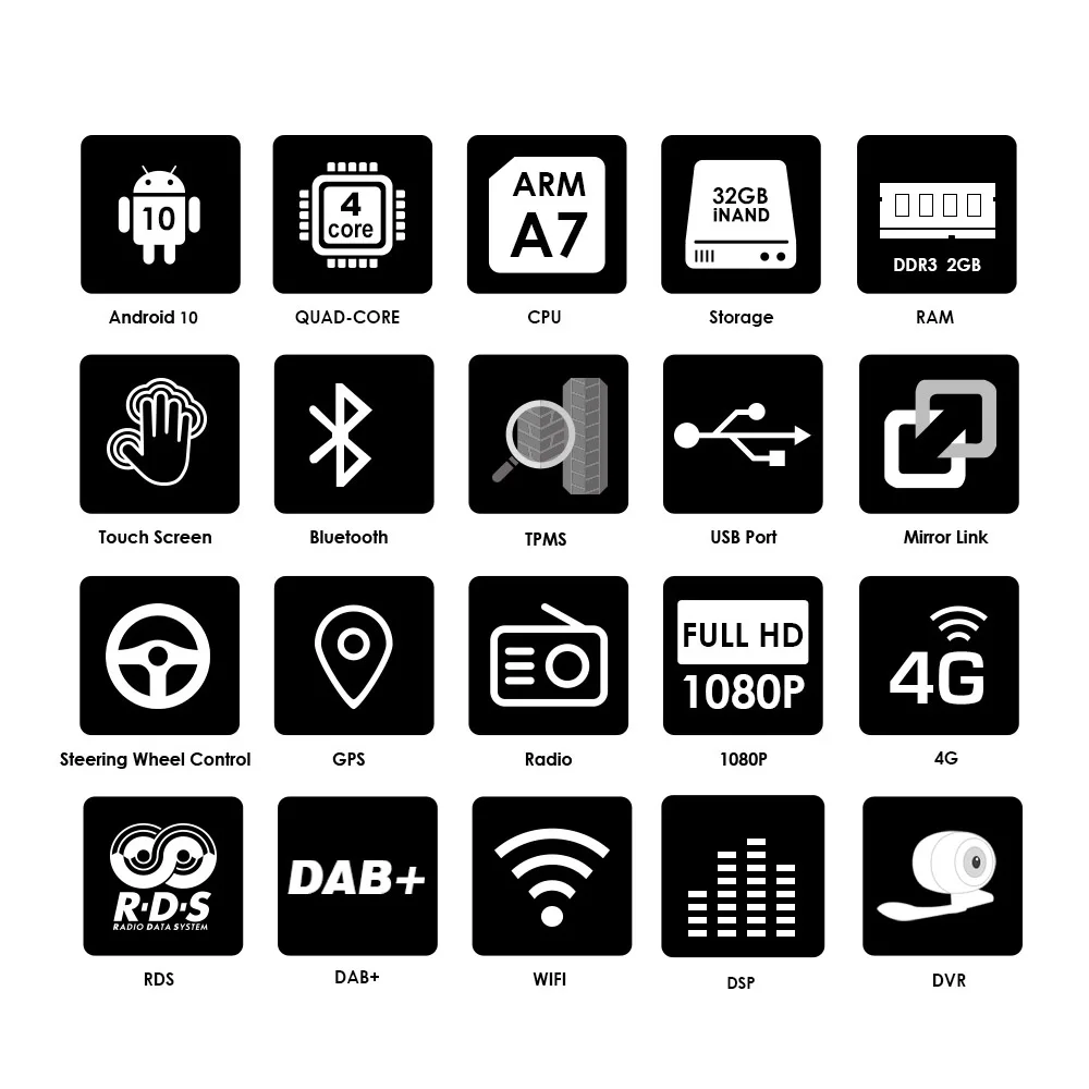 $140.99 Android 10 7 Inch 2Din Universal Car Radio GPS Multimedia Head Unit Player for VW Nissan Kia Car Audio Stereo 2G+32G DSP IPS RDS