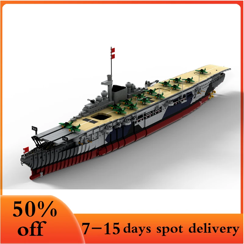 

8067pcs Moc Graf Zeppelin Germany Kriegsmarine Military Aircraft Carrier Building Blocks Assemble Model with Motor Kids Toy Gift