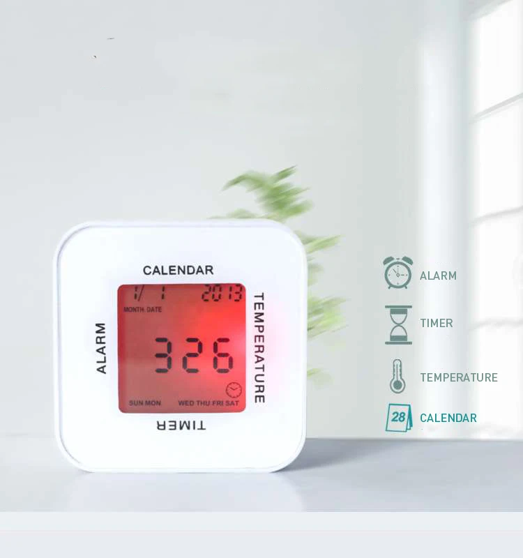 

Digital Alarm Clock for Kids Electronic Desktop Table Calendar Clock with Temperature and Timer & Backlight for Bedroom