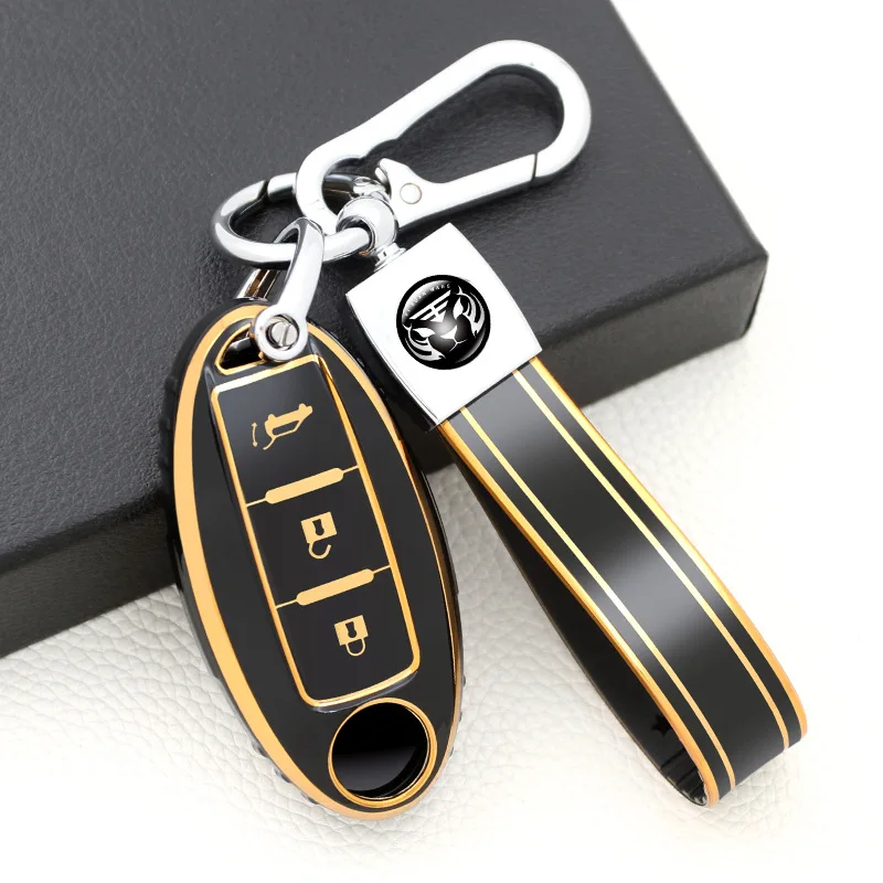 

Car TPU Key Case Cover Fashion Keychain Remote Keycase For Nissan Qashqai J11 J10 Versa Juke Leaf Altima
