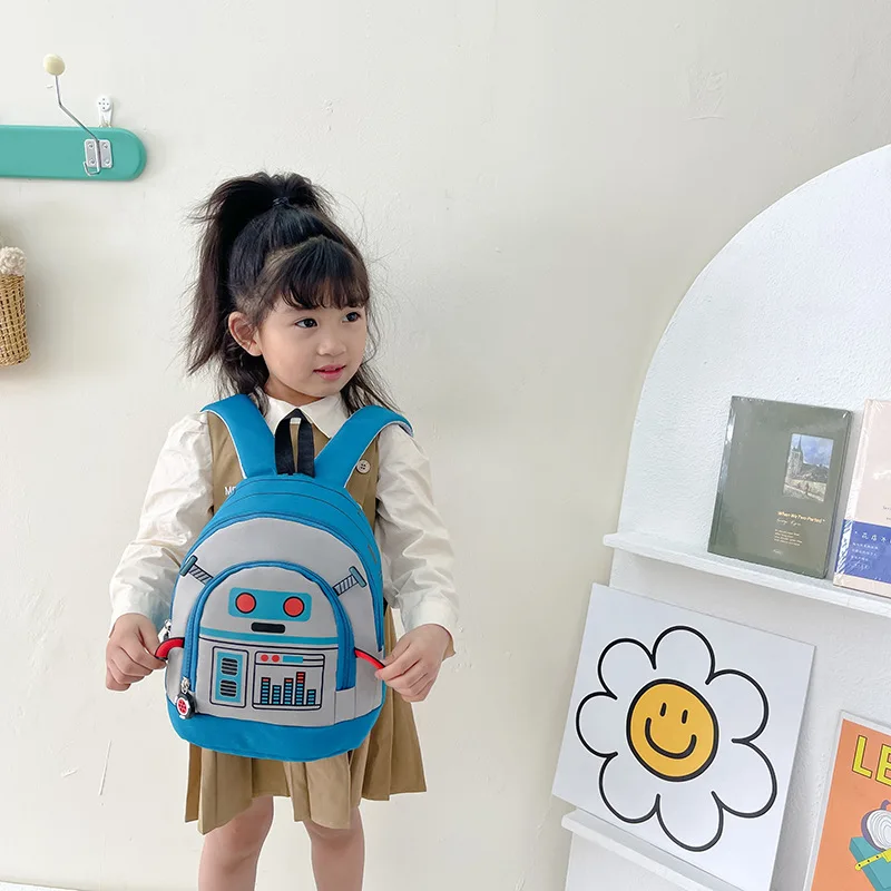 Cartoon Robot Children's Schoolbag Kindergarten Middle and Small Classes Baby Backpack 2-5 Years Old Backpack for Boys and Girls