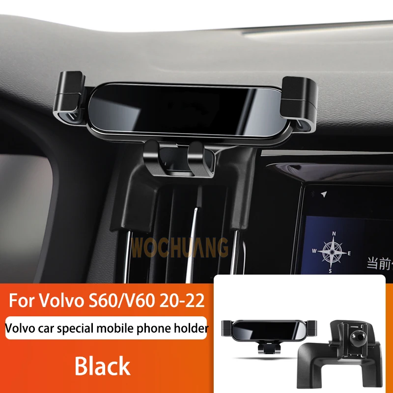 Car Mobile Phone Holder For Volvo S60 V60 2020-2022 360 Degree Rotating GPS Special Mount Support Navigation Bracket Accessories