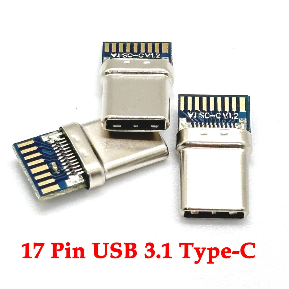 

50 шт. USB 3.1 Тип C коннектор 17 штырьков штепсельная розетка через отверстия PCB 180 вертикальный экран