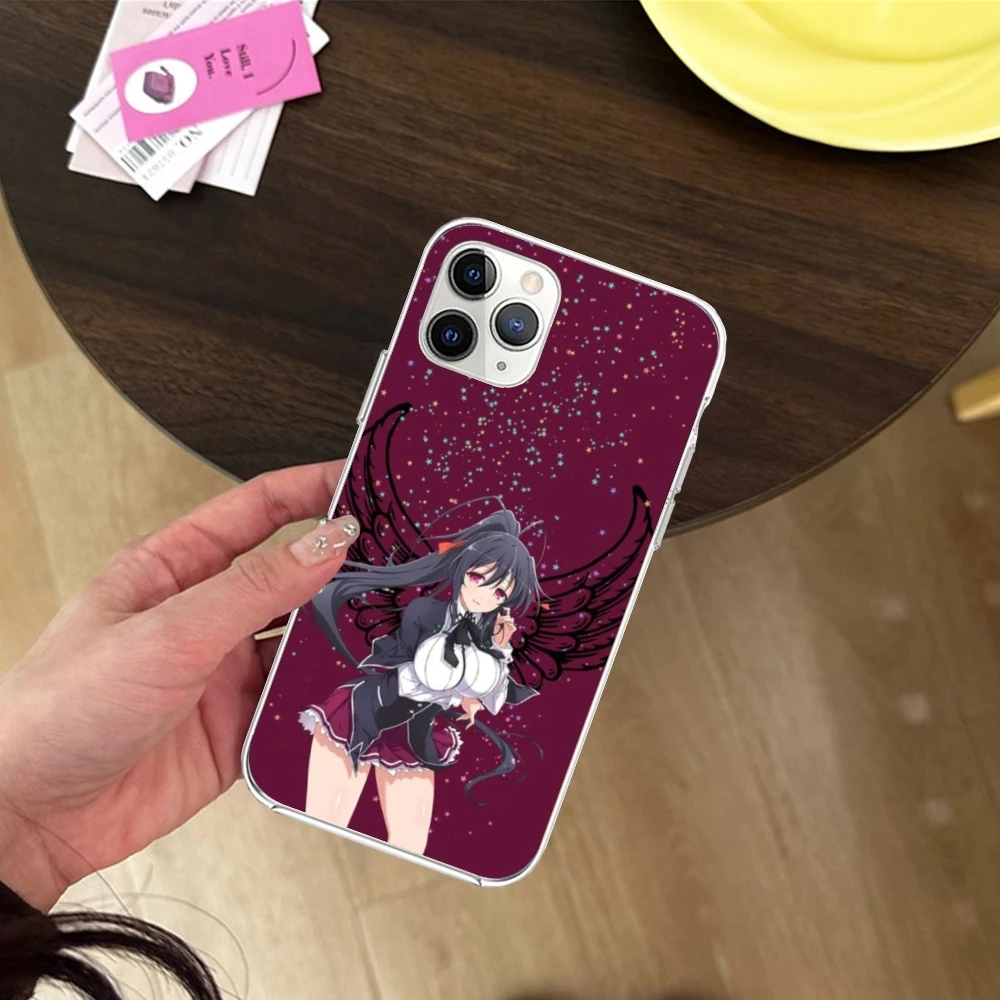 Школьный чехол DXD Akeno для сотового телефона iPhone 15 14 13 12 11 X XR XS 8 Pro Max Plus Mini прозрачный