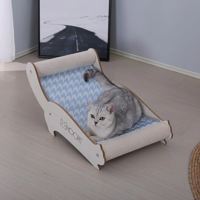 

Solid Wood Claw Grinding Cat Bed Pet Cat Chaise Longue Pet Supplies for All Seasons Cat Litter