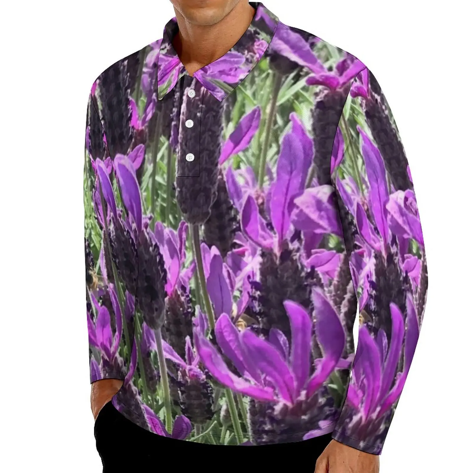 

Рубашка-поло с длинным рукавом и отложным воротником