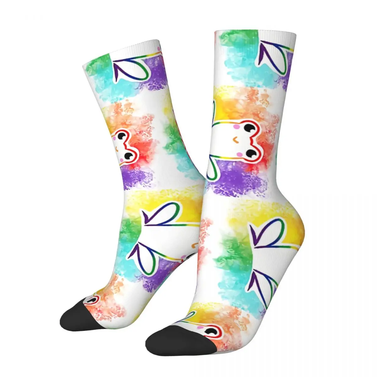 

Hip Hop Retro Rainbow LGBT Pride Crazy Men's Socks Unisex Frog Pet Lover Harajuku Pattern Printed Crew Sock Boys Gift