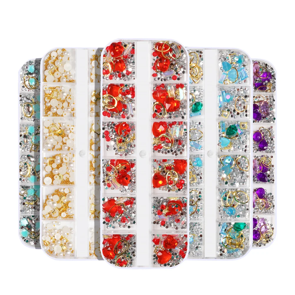 

Nail Studs Beads 3D Decor Crystals Jewel Decoration Decal Gold Charms Rivets Glitter Jewels Tools Metal Accessories Rhinestones