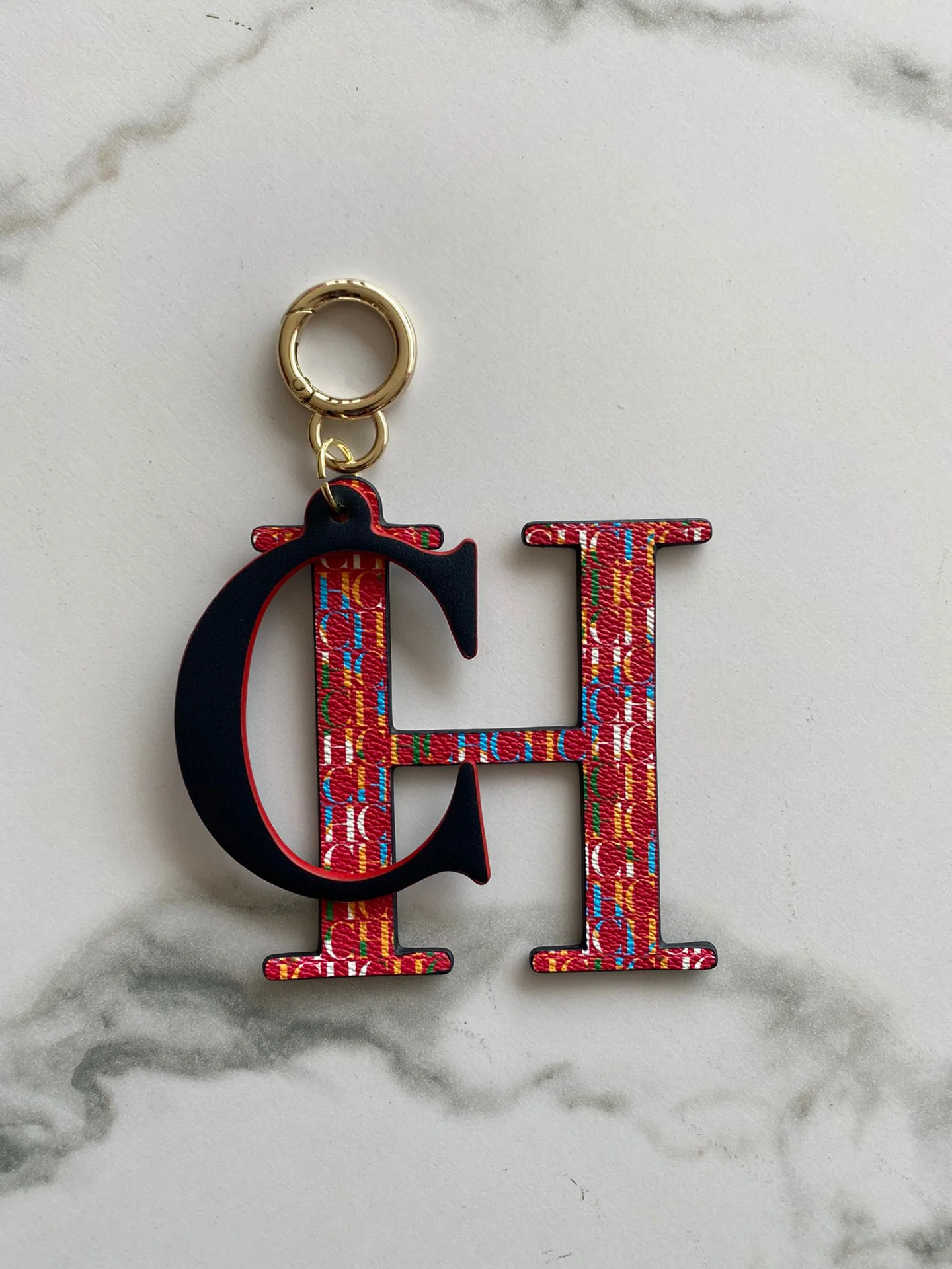 CILMI HARVILL CHHC Bag Pendant Key Chain Mobile Accessories Logo Leather Material Metal Buckle Graffiti Design Color Overlay