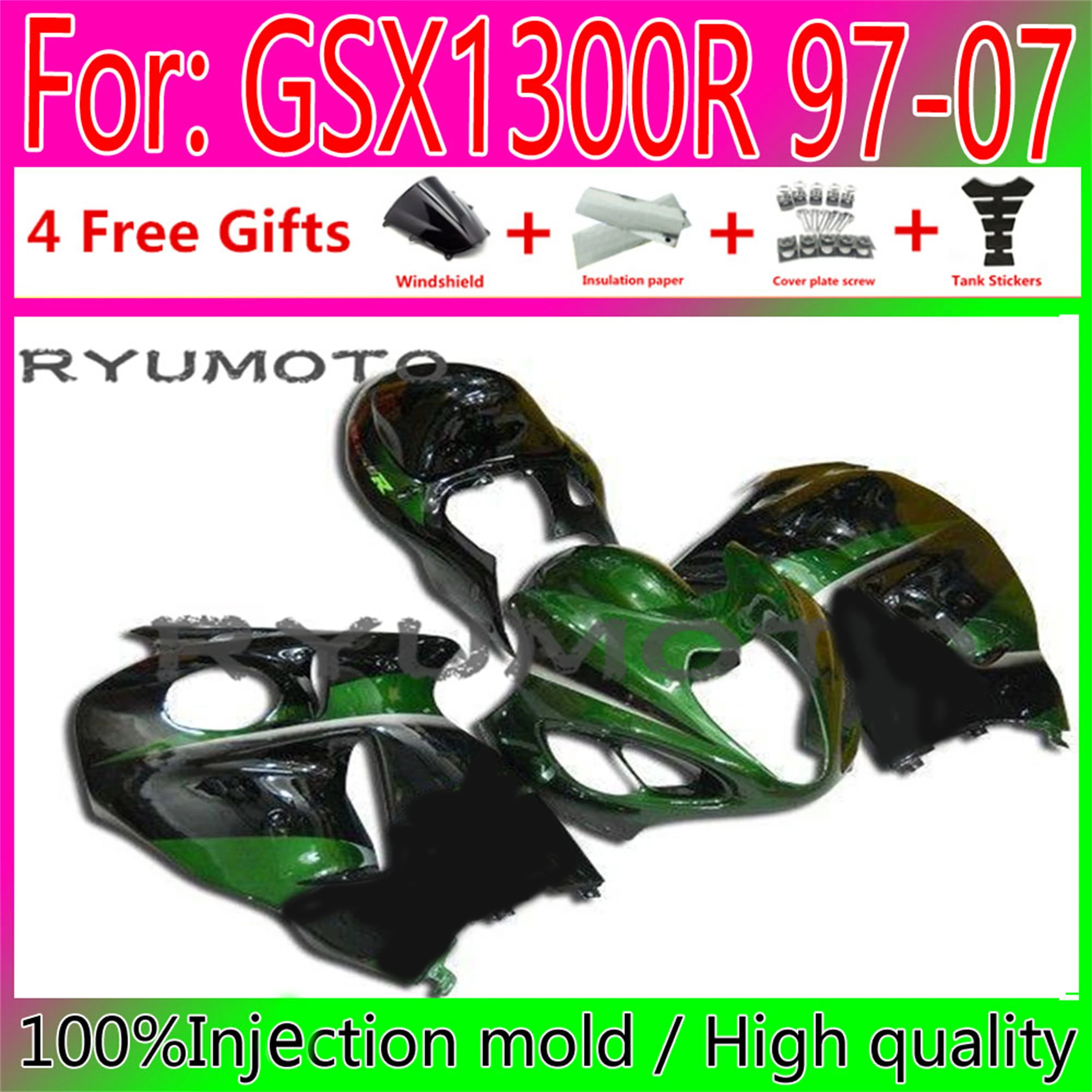 Фото Полный обтекатель мотоцикла HAYABUSA для Suzuki GSXR1300 03 04 05 06 07 GSX1300R 97 98 99 00 01 02, обтекатели кузова №1