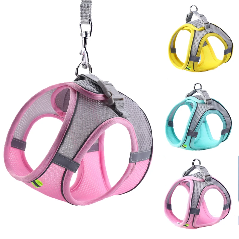 

Dog Harness Vest with Leash For Small Dogs Adjustable Pet Chest Strap Dog Cat Collars Outdoor Walking Lead Leashes XXS-L Harness