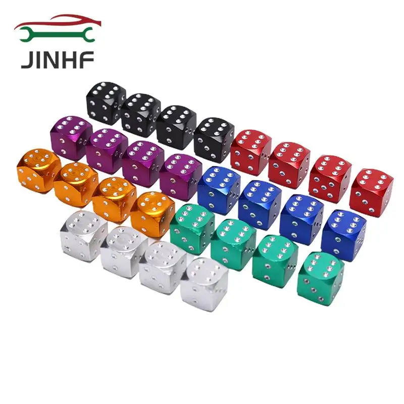 

New 4pcs Dice Shape Car Truck Wheel Tire Air Valve Stem Cover Dust Cap Bicycle Valve Accessories