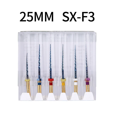 AZDENT Никель-титановые эндодонтические файлы SX-F3 25 мм 6 шт.