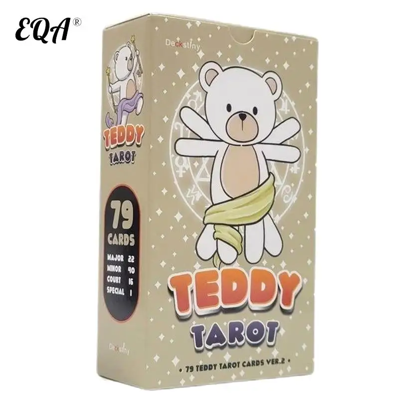 

Teddy Tarot Card 79Pcs full English Tarot Fate Divination Family Party Paper Cards Game Tarot Brochure Guide 12 * 7cm Tarot