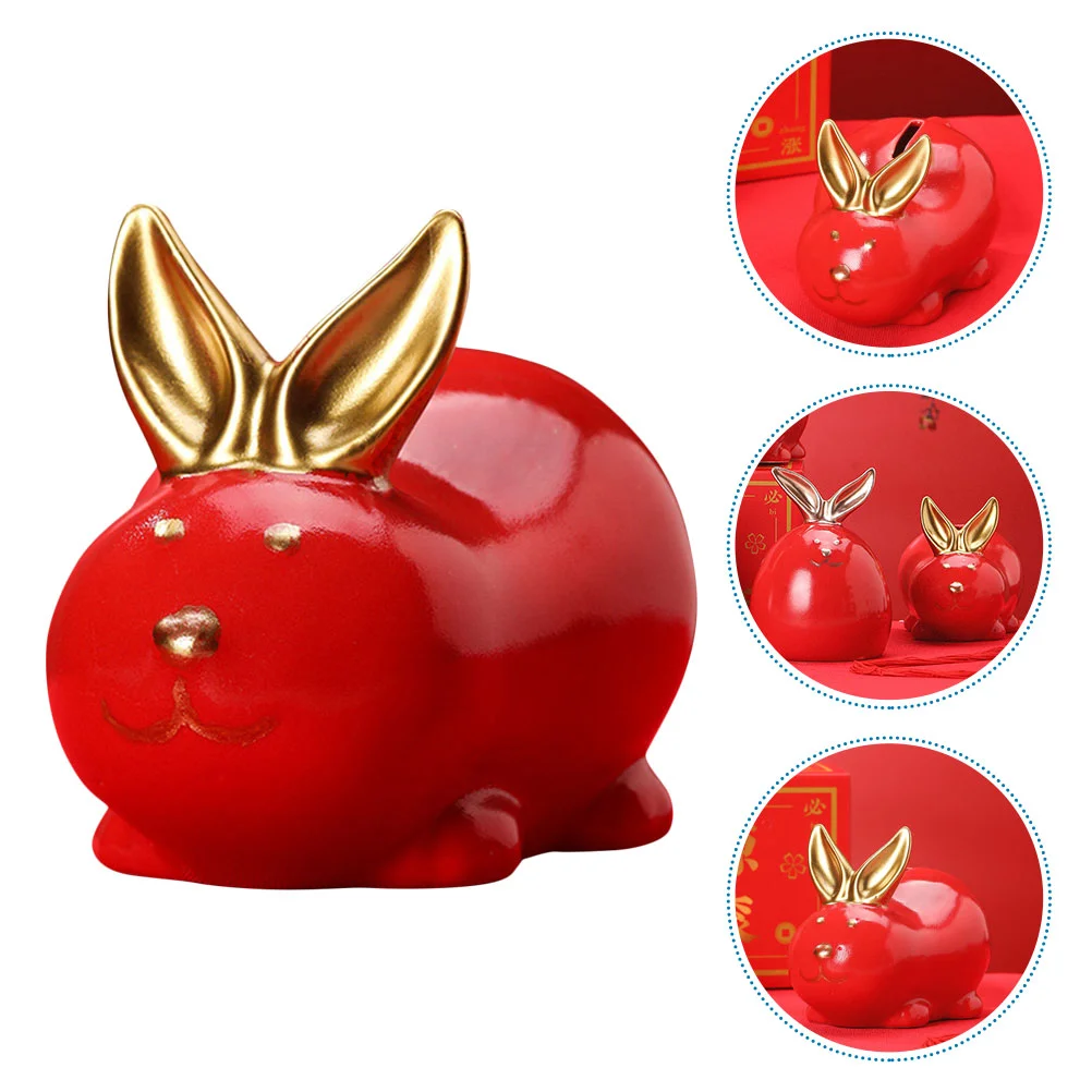 

Sturdy Party Gift Decorative Piggy Bank Decor Jar Desktop Bunny Decor Bunny Piggy Bank Bunny Jar
