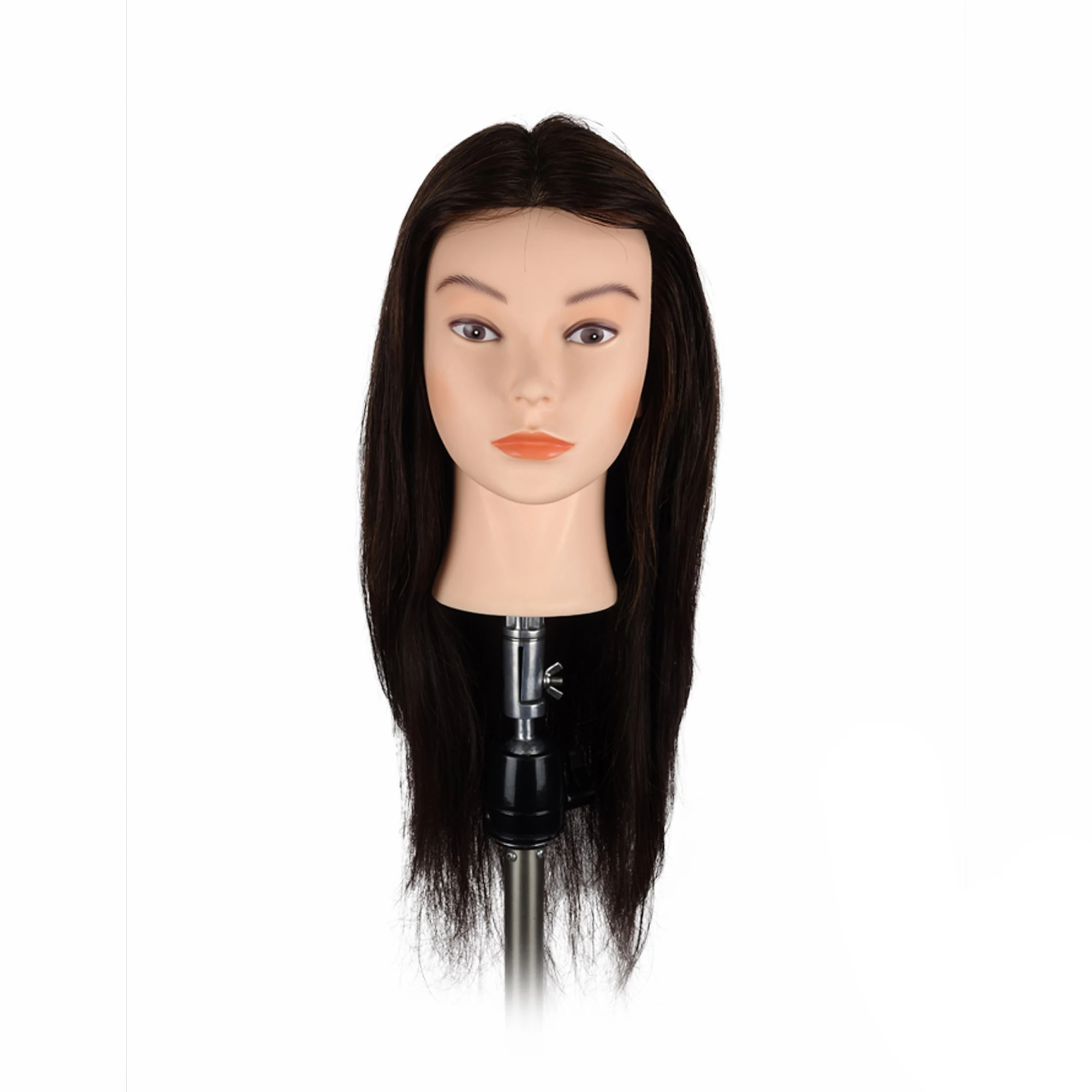Mannequin-Head with 45CM Mixed Hair Dark Brown Training Head Salon Female Mannequin Training Doll Head Wig Head