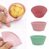 high temperature resistant silicone cake mold cupcake liner silica gel reusable egg tart muffin cases boxes baking mould tool