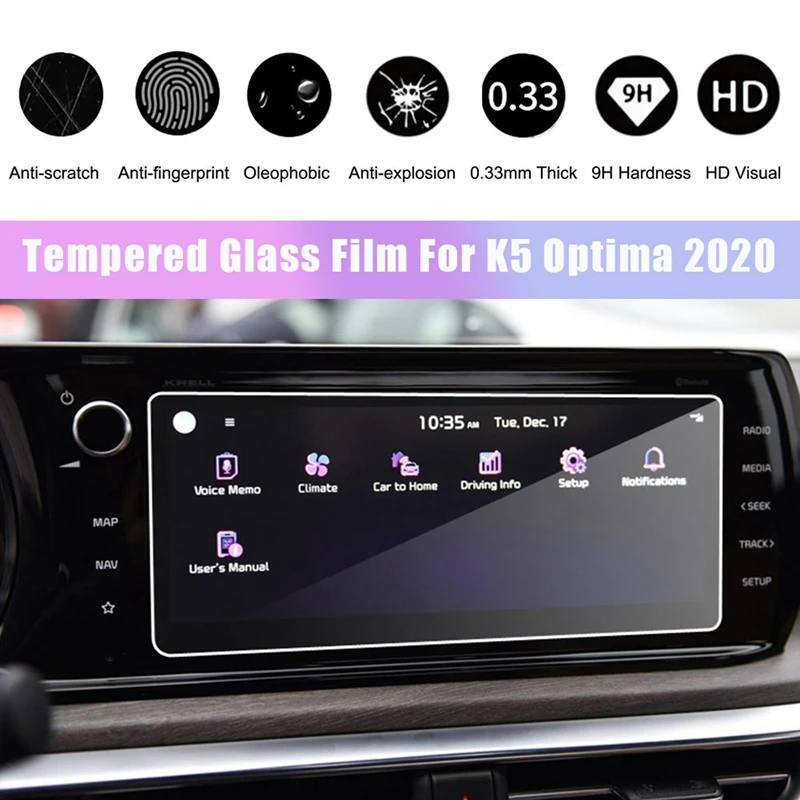 

Tempered Glass Film For KIA K5 Optima 2020 Car Radio DVD GPS Navigation Touch Screen Protector LCD Display