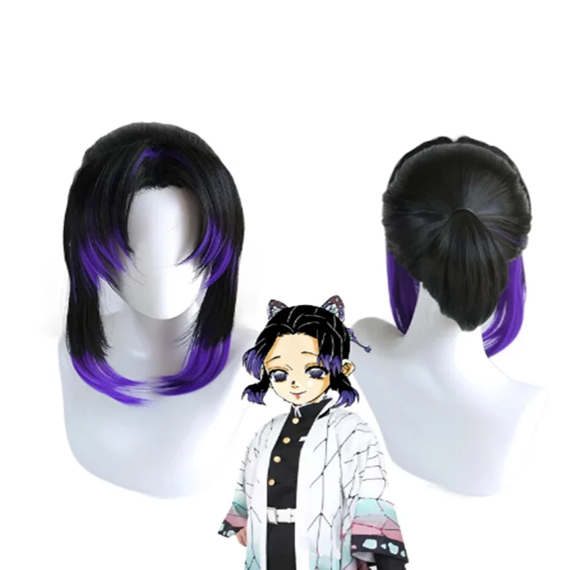 

Anime Demon Slayer Kimetsu No Yaiba Kochou Shinobu Wig Cosplay Costume Women Heat Resistant Synthetic Hair Wigs