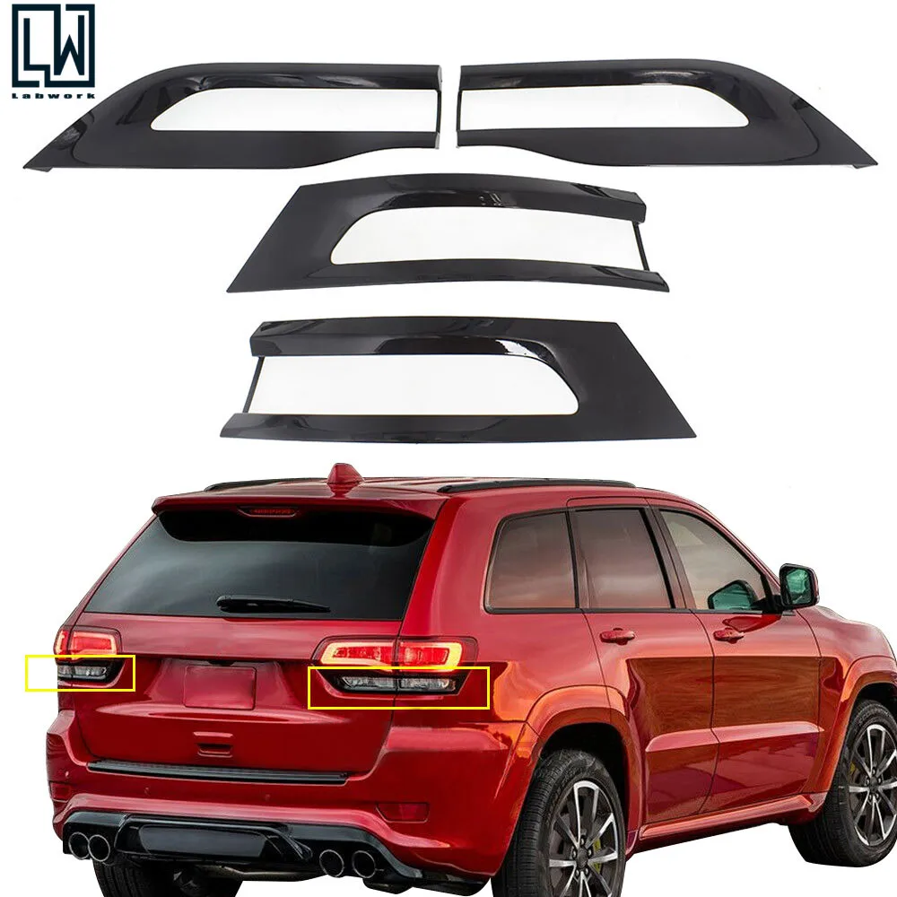 

For 2014 - 20 Jeep Grand Cherokee Gloss Black Tail Light Trim Bezel Kit