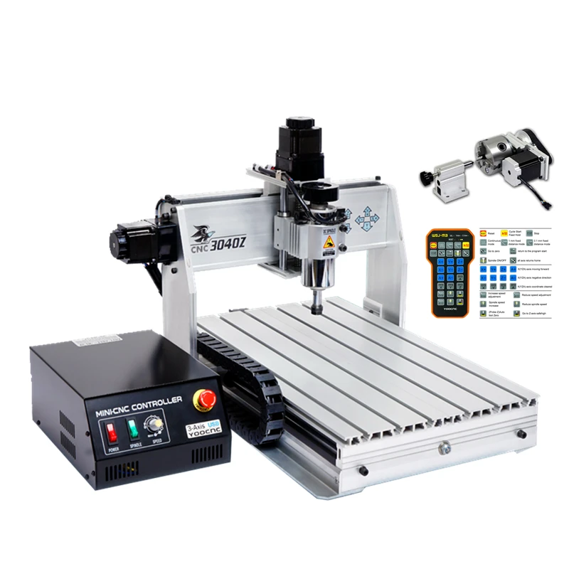 DIY cnc 3060 3040 3020 4020 6020 5axis 4axis 3axis wood engraving machine 400w usb milling lathe metal router aluminum frame