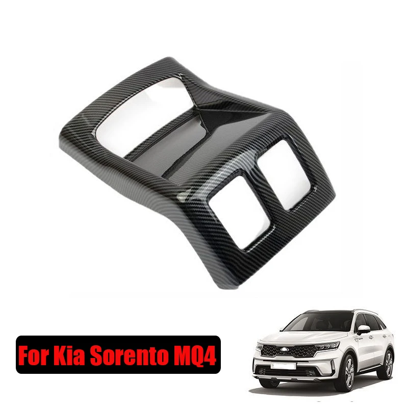 

For Kia Sorento MQ4 2021 2022 ABS carbonfiber Rear Seat Console Air Conditioner Outlet Frame Cover an-ti kick board Decorate