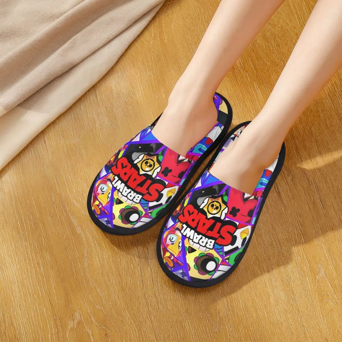 Brawll Emz Spike Squeak плюшевые тапочки для игры в спальню мягкие шлепанцы из пены с