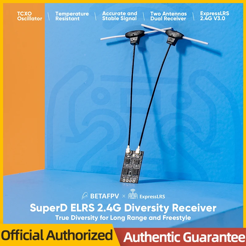 1 шт./2 шт. BETAFPV SuperD ELRS 2 4G приемник разнесенных сигналов ExprssLRS RX 2T антенны TCXO IN для