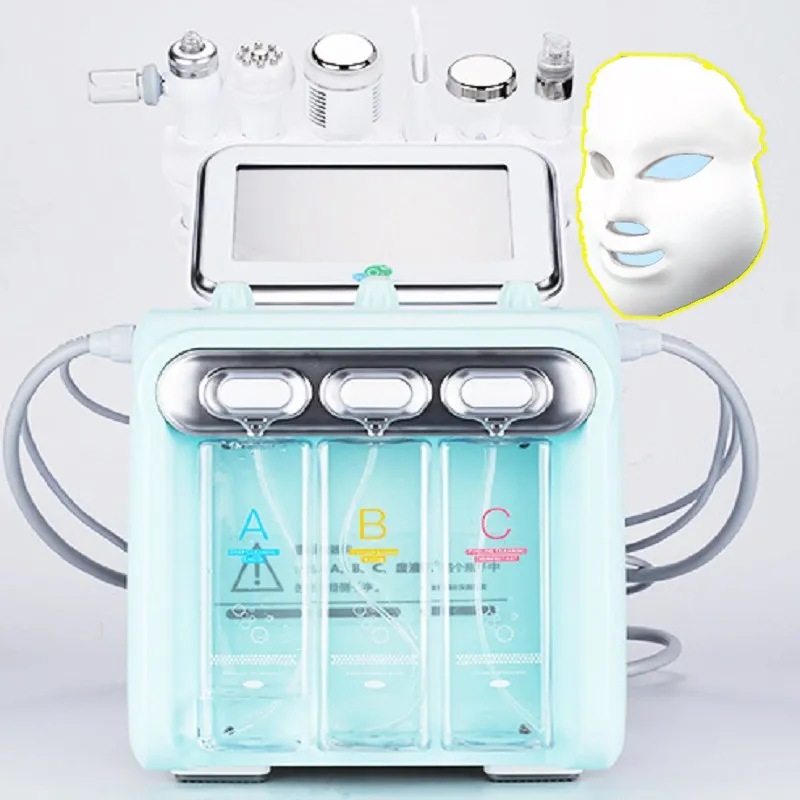 

2022 New H2O2 Small Bubble 7 in 1 RF Beauty Machine Face Lifting Dermabrasion Device Skin Scrubber Hydra Facial Machine For Spa