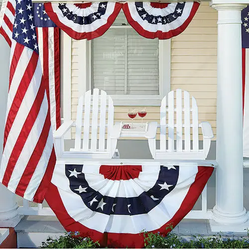 1,5х3 фута печатные полосы звезды США Сборные Фанатские гирлянды половинной высоты флаг для декорации на День независимости 4 июля.