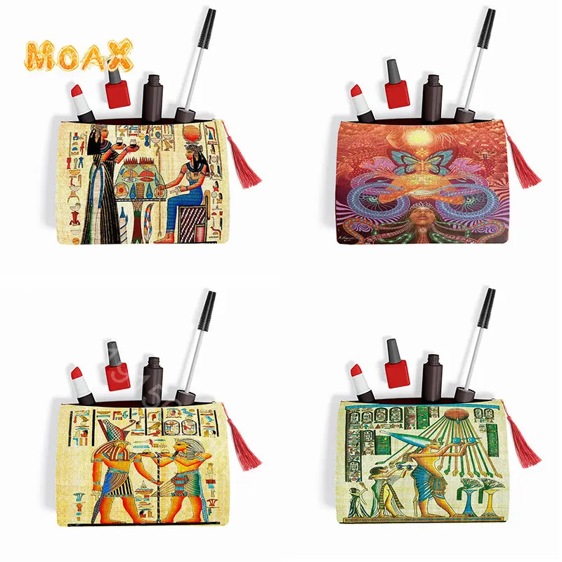 

Косметички Bastet из древнего Египта, портативная женская сумка, органайзер, маленький кошелек для монет, Детские Пеналы, сумка для хранения с принтом