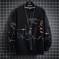 vintage loose mens sweatshirts letter graphic casual male hoodies man autumn pullovers harajuku unisex clothing 2022 new black