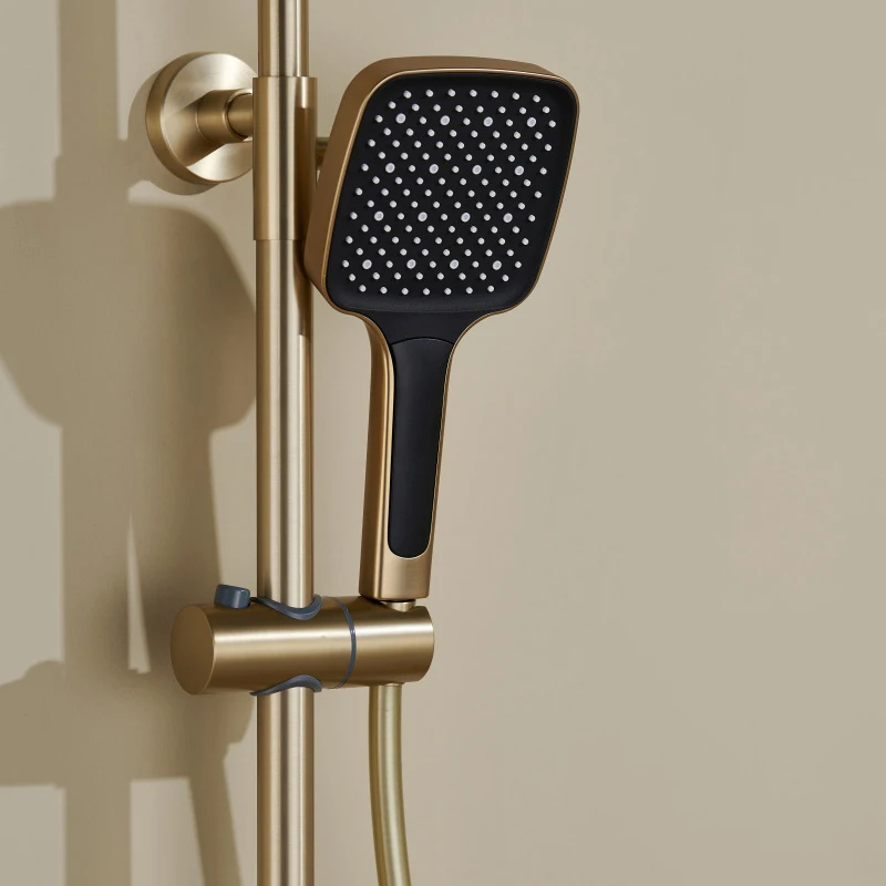 Роскошная кисть Золотой смеситель для душа ванной горячий и холодный
