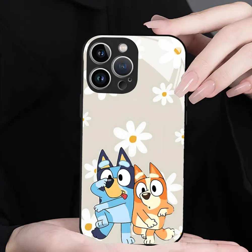 Чехол для телефона с мультяшным аниме-дизайном Blueys-S для iPhone 17, 16, 15, 14, 13, 12 Pro Max, XR, Air Plus, черный, серебристый, жесткий чехол-накладка (art.: 3920db38c1955) - 3920db38c1955