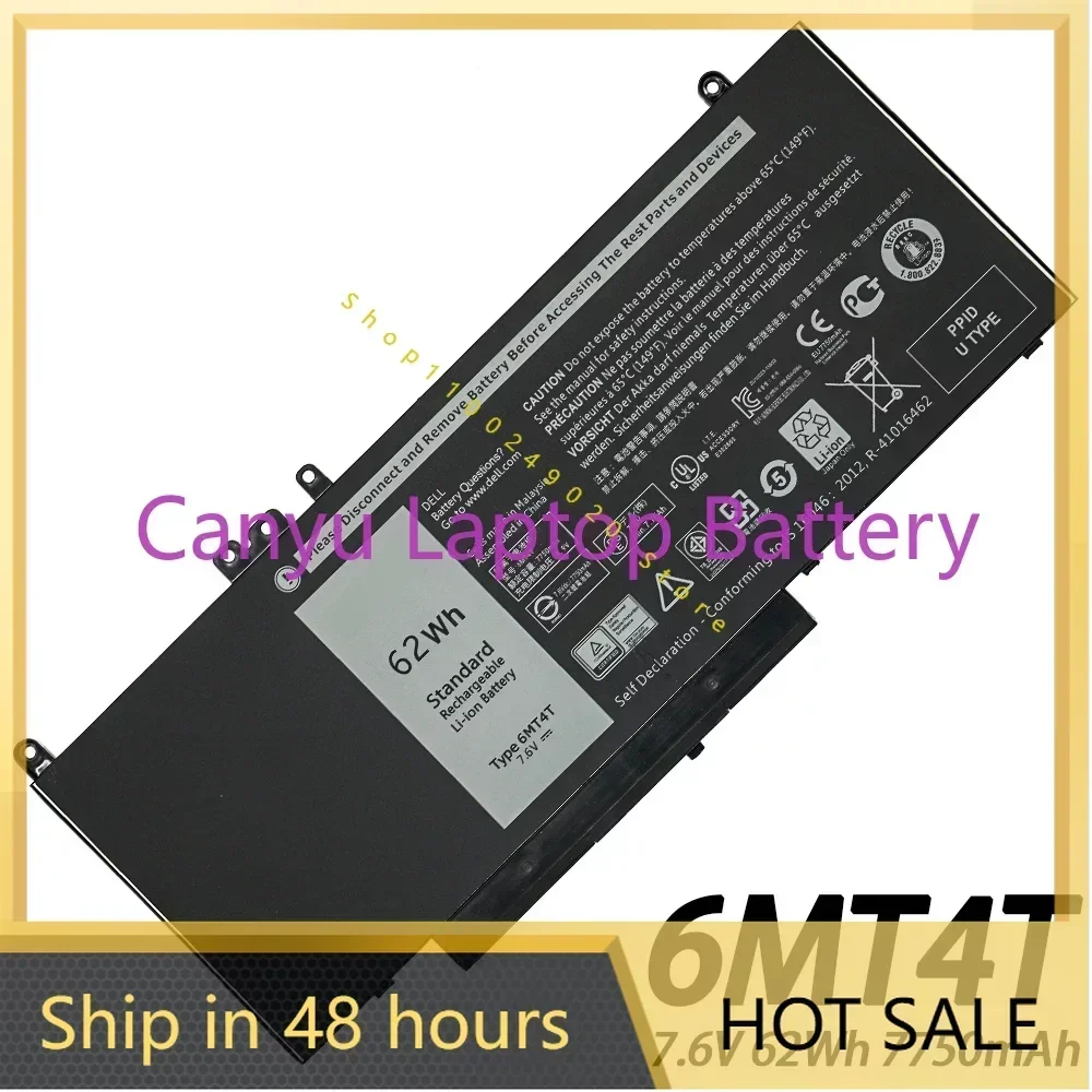 Фото 2024 6MT4T для Latitude Precision 14 15 5470 E5470 5570 E5570 3510 M3510 серии 7V69Y TXF9M 79VRK 62 Втч новый аккумулятор для ноутбука №1